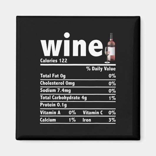 ワインの栄養の事実感謝クリスマスフードF マグネット (正面)