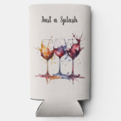 ワインの水色が飛び散るかわいい スリム缶クーラー (裏面)