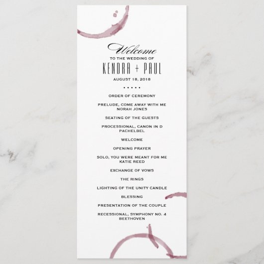 ワインの汚れワイナリーブドウ畑セレモニープログラム プログラム (正面)