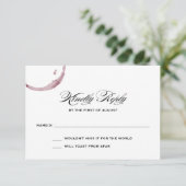 ワインの汚れワイナリーヴィン結婚ヤードの応答カード 出欠カード (スタンド正面)