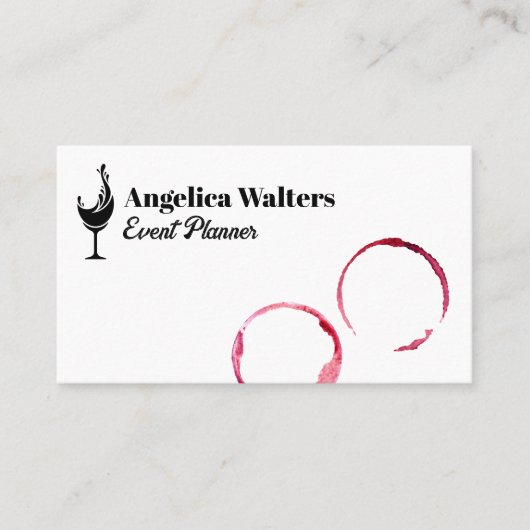 ワインの汚れ |ガラスのスプラッシュロゴ 名刺 (正面)