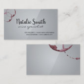 ワインの汚れ | グレイ光沢 名刺 (正面/裏面)