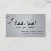ワインの汚れ | グレイ光沢 名刺 (正面)