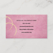 ワインの汚れ |ピンクグランジ 名刺 (裏面)