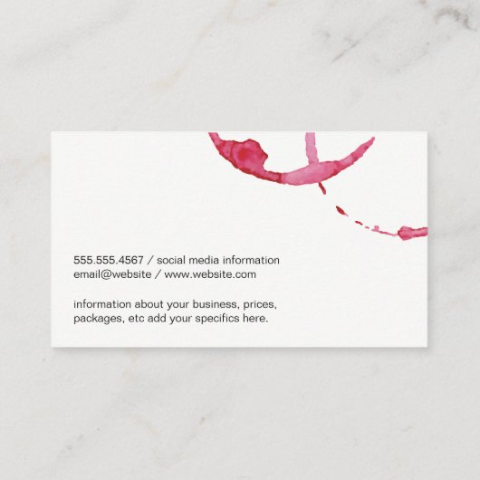 ワインの汚れ（黒/白） 名刺 (裏面)