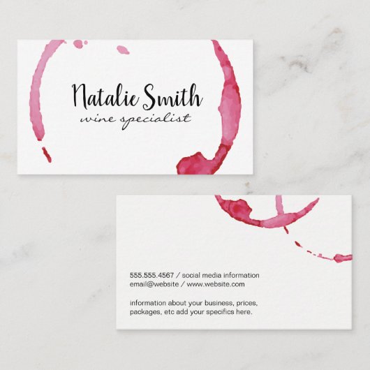 ワインの汚れ（黒/白） 名刺 (正面/裏面)