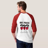 ワインの海賊赤ワインガラスおよび海賊プリント Tシャツ (裏面フル)