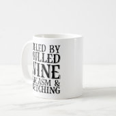ワインの皮肉とスケッチを混ぜて煽られる コーヒーマグカップ (正面左)