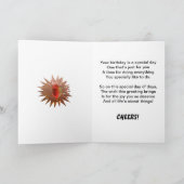 ワインの第92バースデー・カードをはねかけること カード (内部)