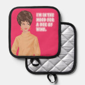 ワインの箱を飲む気分だ。 鍋敷き (正面/裏面)