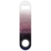 ワインの紫色および濃紺のフェイクなグリッターの勾配 スピード栓抜き (裏面)