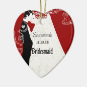 ワインの結婚ガウンの花嫁のクリスマスオーナメント セラミックオーナメント (左)