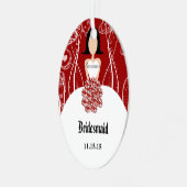 ワインの結婚ガウンの花嫁のクリスマスオーナメント メタルオーナメント (正面左)