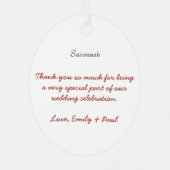 ワインの結婚ガウンの花嫁のクリスマスオーナメント メタルオーナメント (裏面)