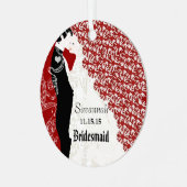 ワインの結婚ガウンの花嫁のクリスマスオーナメント メタルオーナメント (正面左)