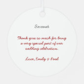 ワインの結婚ガウンの花嫁のクリスマスオーナメント メタルオーナメント (裏面)