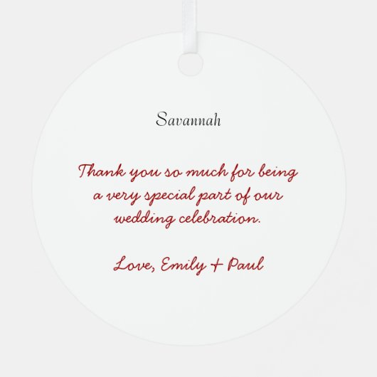 ワインの結婚ガウンの花嫁のクリスマスオーナメント メタルオーナメント (裏面)