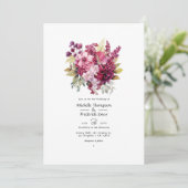 ワインの色合い結婚フローラ 招待状 (スタンド正面)