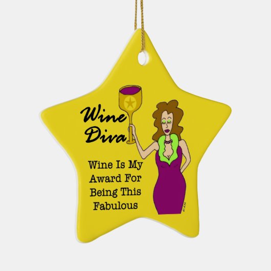 ワインの花型女性歌手のカスタムな金ゴールドの星の献呈賞 セラミックオーナメント (右)