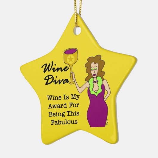 ワインの花型女性歌手のカスタムな金ゴールドの星の献呈賞 セラミックオーナメント (左)