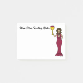 ワインの花型女性歌手の味見のノート ポストイット