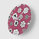 ワインの花壇 ラウンド壁時計 (傾斜)