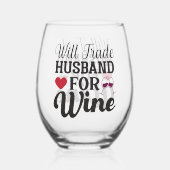 ワインの茎のないガラスのために夫を交換する ステムなしワイングラス (裏面)