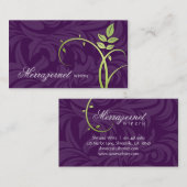 ワインの葉のつる植物の紫色の緑 名刺 (正面/裏面)