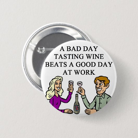 ワインの試飲のテースターのデザイン 缶バッジ (正面&裏面)