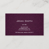 ワインの試飲のバーテンダー 名刺 (裏面)