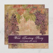 ワインの試飲のパーティの招待状によって老化させるブドウのブドウ園 招待状 (正面/裏面)