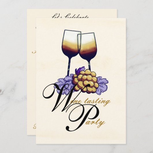 ワインの試飲のパーティの招待状 招待状 (正面/裏面)