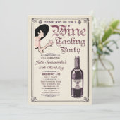 ワインの試飲のパーティの招待状(v.1) 招待状 (スタンド正面)