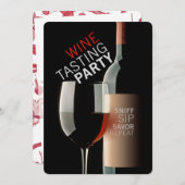 ワインの試飲のパーティー 招待状 (正面/裏面)