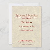 ワインの試飲のパーティー 招待状 (裏面)