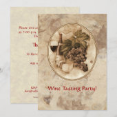 ワインの試飲のパーティー 招待状 (正面/裏面)