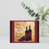 ワインの試飲の募金活動の招待状 インビテーションポストカード (スタンド正面)