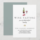 ワインの試飲の招待 招待状 (正面/裏面)