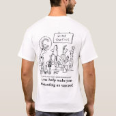 ワインの試飲の漫画 Tシャツ (裏面)