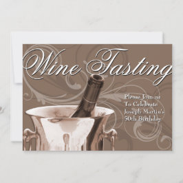 ワインの試飲の第50バースデーパーティ招待状 招待状