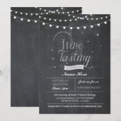 ワインの試飲の誕生会のチョーク年齢の招待 招待状 (正面/裏面)