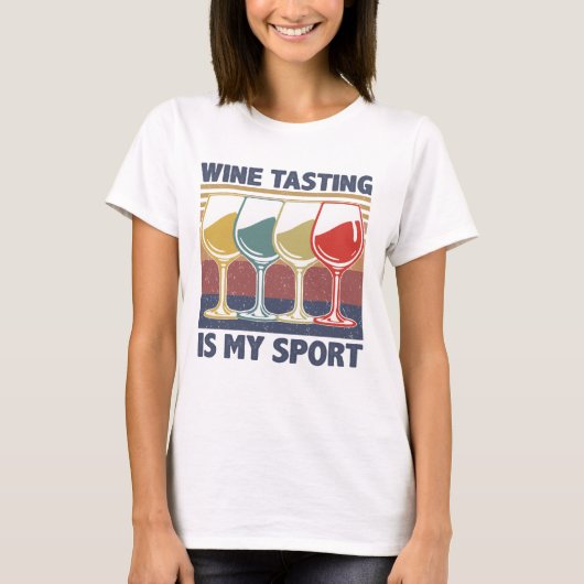 ワインの試飲は私のスポーツアルコールのヴィンテージギフト Tシャツ (正面)
