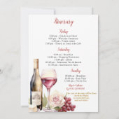 ワインの試飲バチェロレッテ週末の日程 招待状 (裏面)