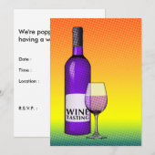 ワインの試飲パーティの招待状 招待状 (正面/裏面)