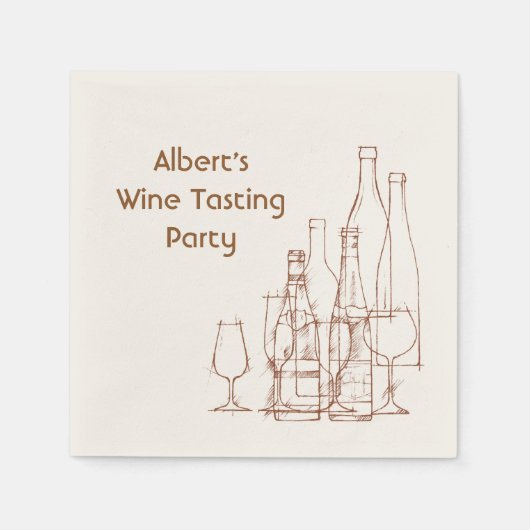 ワインの試飲パーティー スタンダードカクテルナプキン (正面)