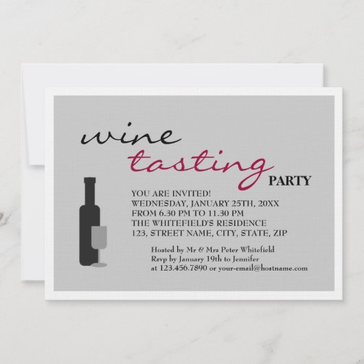 ワインの試飲パーティー 招待状 (正面)