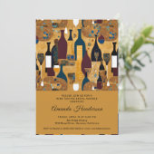 ワインの試飲ブライダルシャワー招待状 招待状 (スタンド正面)