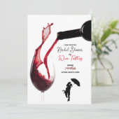 ワインの試飲ブライダルシャワー招待状 招待状 (スタンド正面)