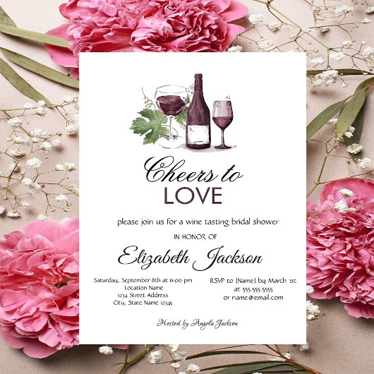 ワインの試飲ブルゴーニュの結婚式前夜祭 招待状
