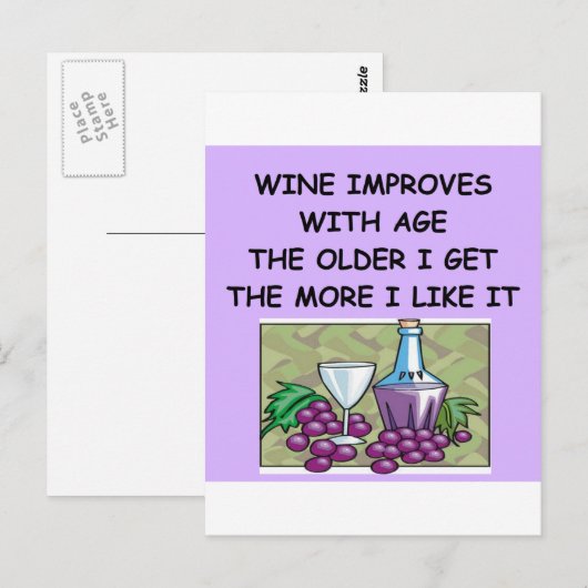 ワインの試飲 ポストカード (正面/裏面)